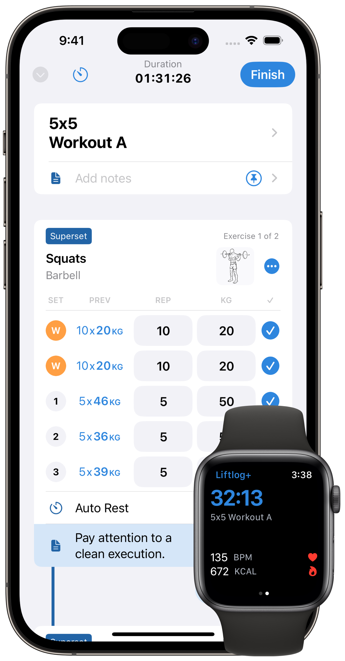 Track Workouts Screen on iOS